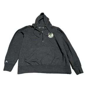 Antigua Woman's Milwaukee Bucks Quarter Zip Hoodie Grey Color Size 2XL